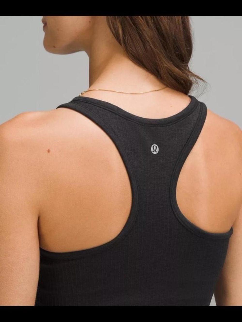 lululemon athletica Black Ribbed Racerback Tank Top